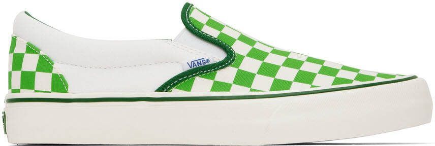Vans SSENSE Exclusive Collaboration Green  White Classic Slip-On VR3 L Sneakers - Picture 5