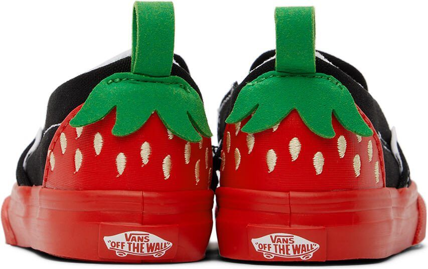 Vans Baby Black  Red Slip-On V Berry Sneakers