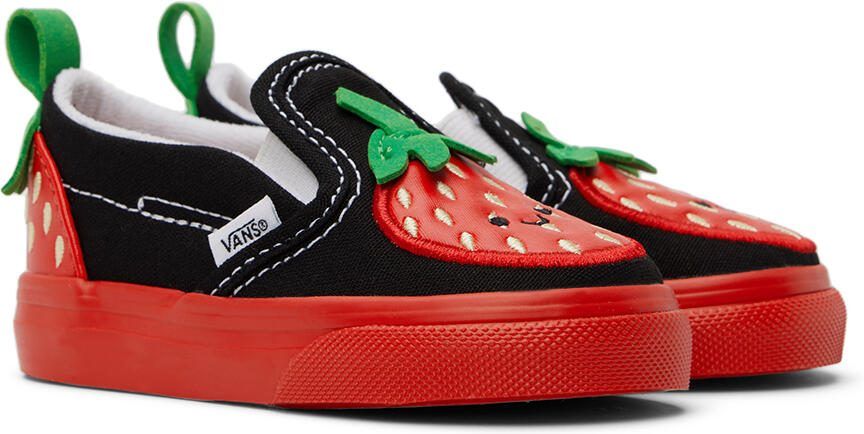 Vans Baby Black  Red Slip-On V Berry Sneakers - Picture 2