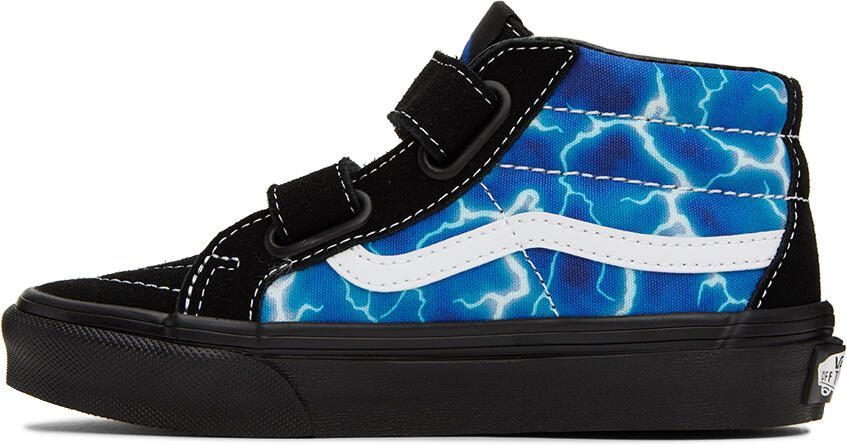 Vans Kids Black  Blue Sk8-Mid Reissue Little Kids Sneakers - Picture 3