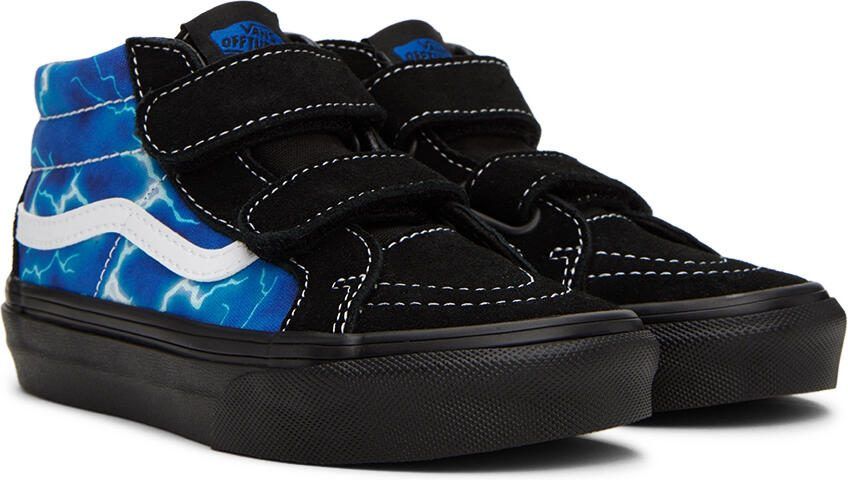 Vans Kids Black  Blue Sk8-Mid Reissue Little Kids Sneakers - Picture 2