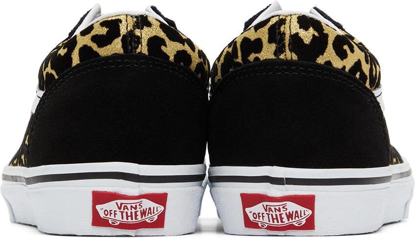 Vans Kids Black  Gold Leopard Old Skool Big Kids Sneakers - Picture 2
