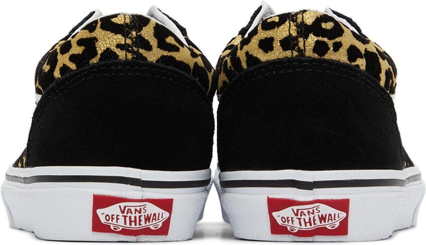 Vans Kids Black  Gold Leopard Old Skool Little Kids Sneakers - Picture 2