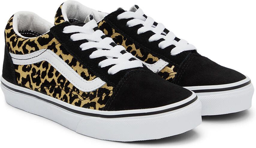 Vans Kids Black  Gold Leopard Old Skool Little Kids Sneakers