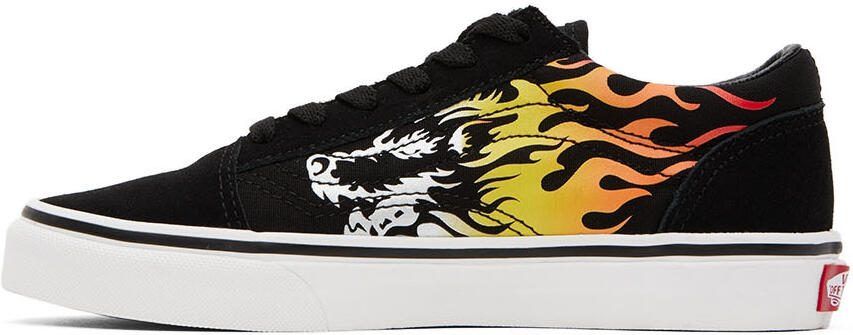 Vans Kids Black  Red Old Skool Big Kids Sneakers - Picture 3