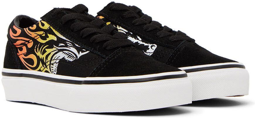 Vans Kids Black  Red Old Skool Big Kids Sneakers - Picture 2
