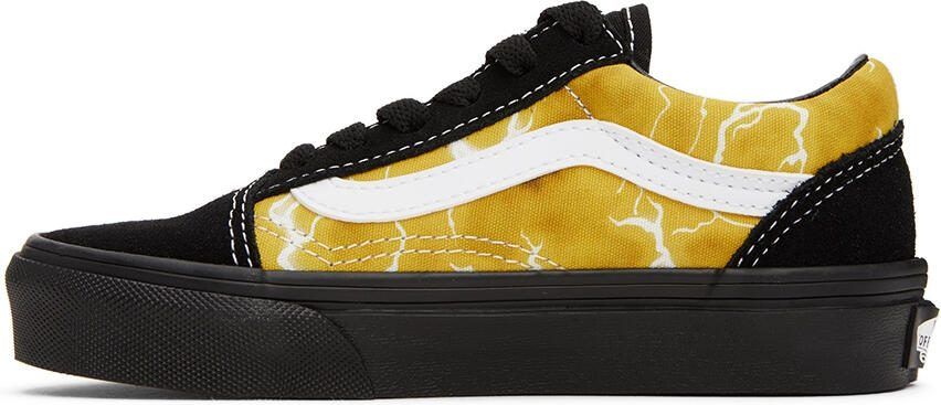 Vans Kids Black  Yellow Old Skool Little Kids Sneakers - Picture 3