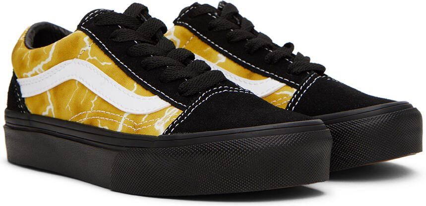 Vans Kids Black  Yellow Old Skool Little Kids Sneakers - Picture 2