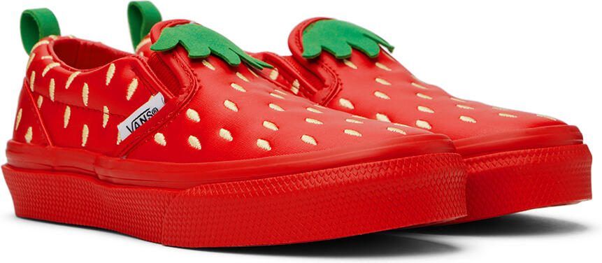 Vans Kids Red Classic Slip-On Berry Little Kids Sneakers - Picture 2
