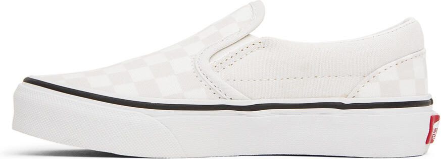 Vans Kids White  Beige Classic Slip-On Little Kids Sneakers - Picture 3