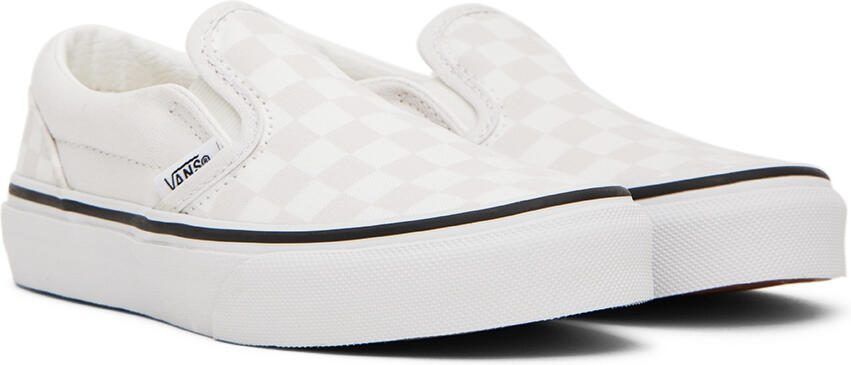 Vans Kids White  Beige Classic Slip-On Little Kids Sneakers - Picture 2