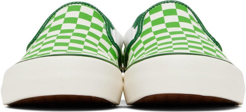Vans SSENSE Exclusive Collaboration Green  White Classic Slip-On VR3 L Sneakers - Picture 3