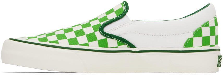 Vans SSENSE Exclusive Collaboration Green  White Classic Slip-On VR3 L Sneakers - Picture 4