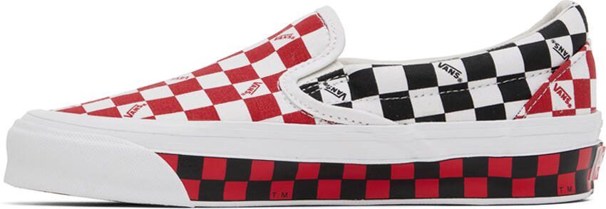 Vans White  Red OG Classic Slip-On LX Sneakers - Picture 3