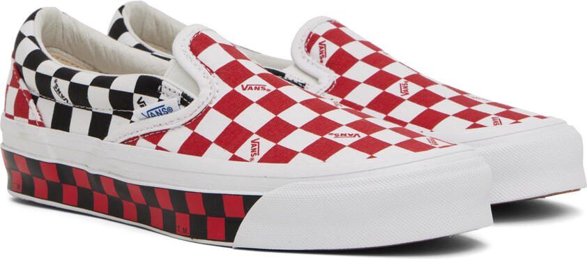 Vans White  Red OG Classic Slip-On LX Sneakers - Picture 2