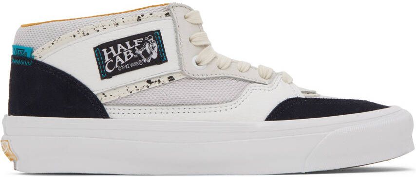 Vans White  Navy OG Half Cab Sneakers - Picture 5