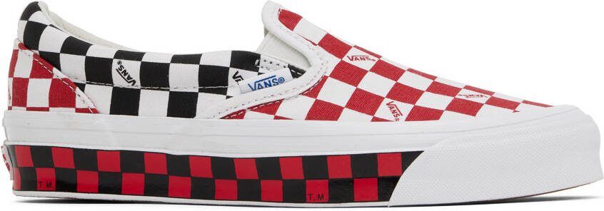 Vans White  Red OG Classic Slip-On LX Sneakers - Picture 5