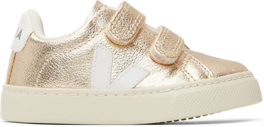 VEJA Baby Gold  White Leather Esplar Sneakers