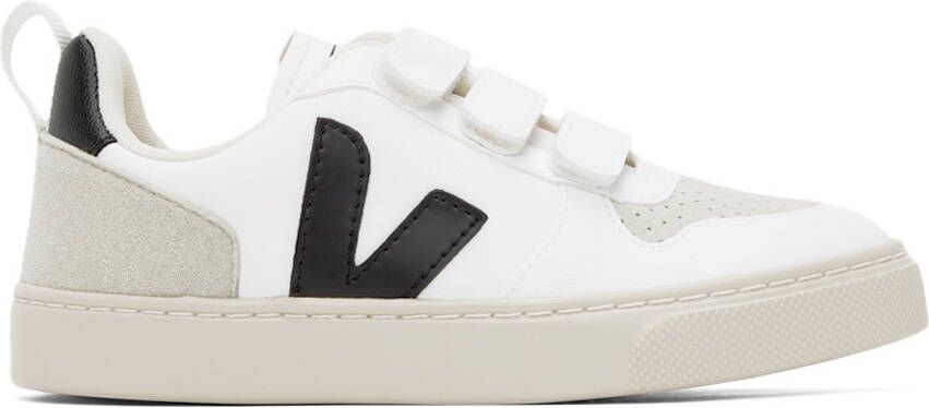 VEJA Kids White  Black V-10 Sneakers - Picture 4