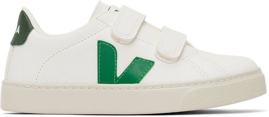 VEJA Kids White  Green Esplar Sneakers - Picture 4