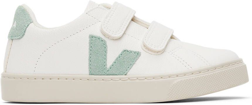 VEJA Kids White  Green Esplar Sneakers
