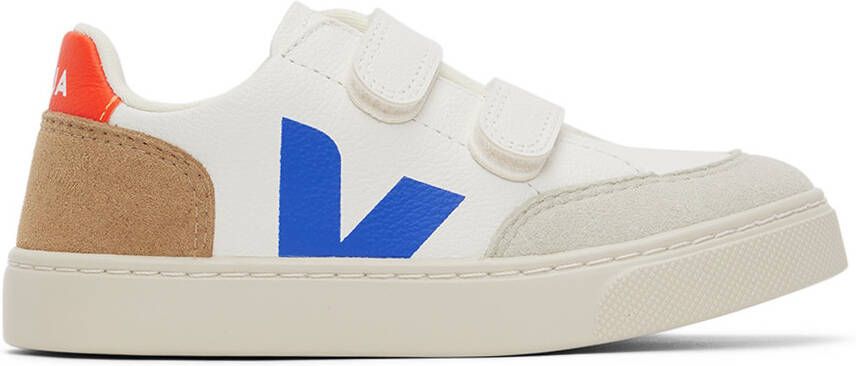 VEJA Kids White  Multicolor V-10 Velcro Sneakers