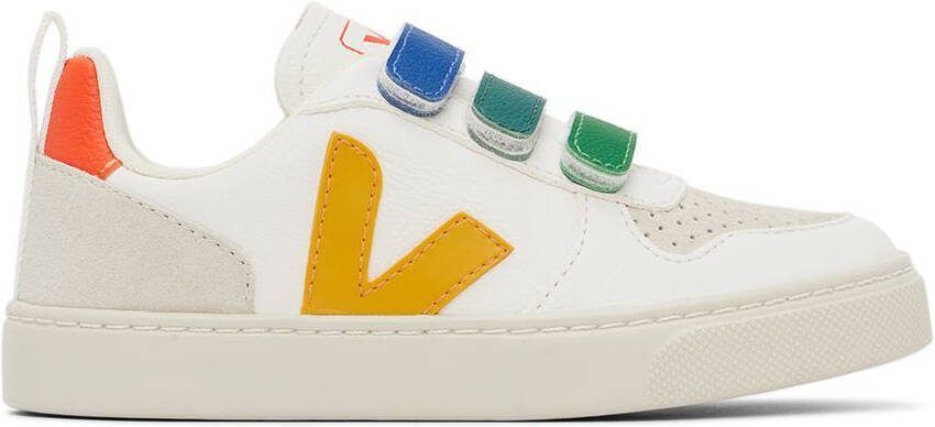 VEJA Kidds White  Multicolor V-10 Sneakers - Picture 4