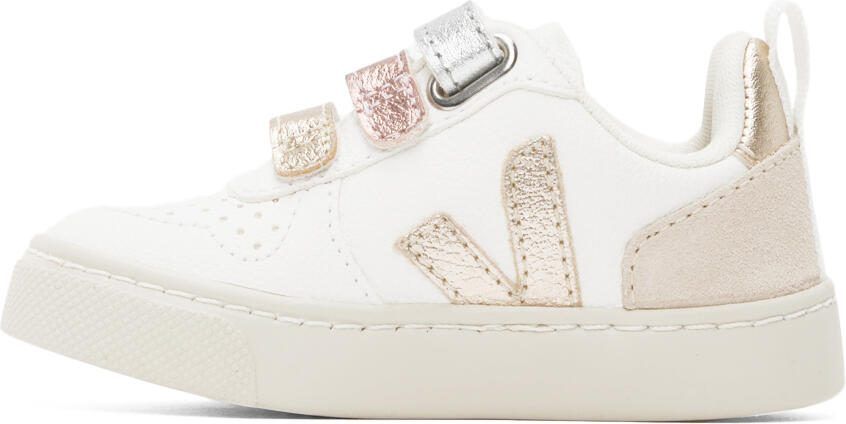 VEJA Baby White  Multicolor V-10 Sneakers - Picture 4