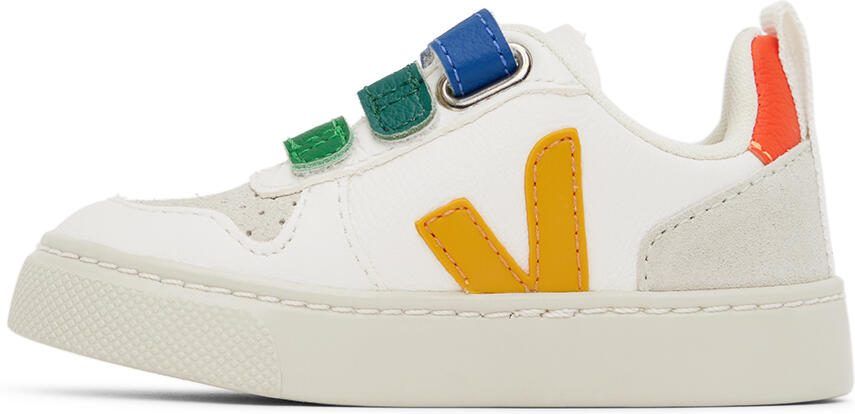 VEJA Baby White  Multicolor V-10 Sneakers - Picture 5