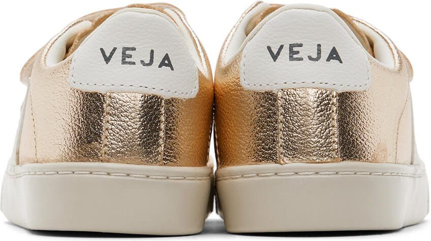 VEJA Kids Gold  White Leather Esplar Sneakers