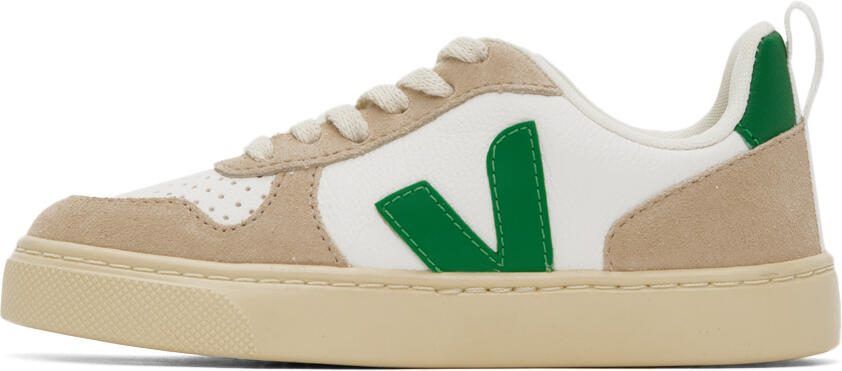 VEJA Kids White  Beige V-10 Sneakers - Picture 3