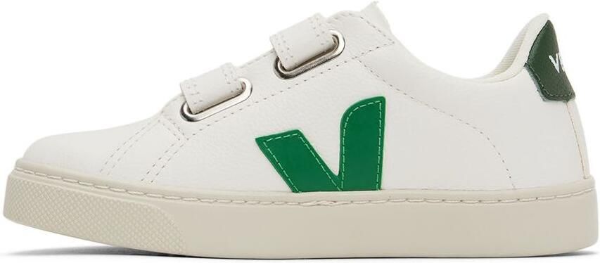 VEJA Kids White  Green Esplar Sneakers - Picture 3