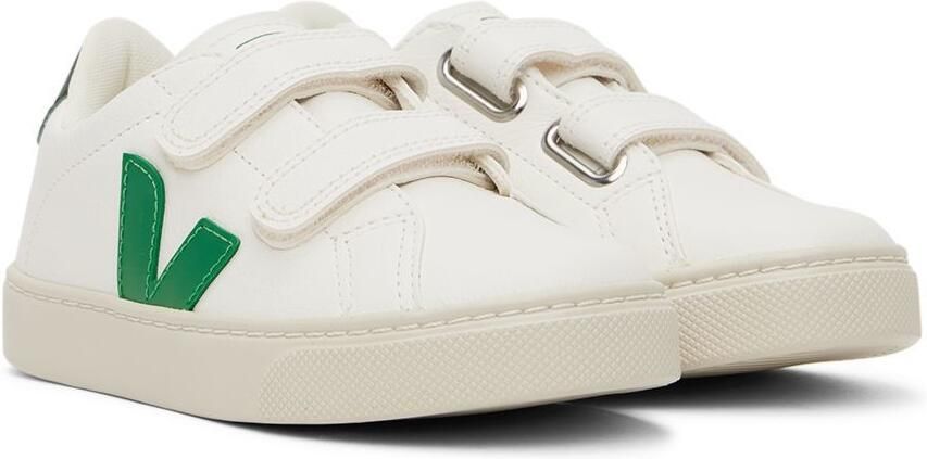 VEJA Kids White  Green Esplar Sneakers - Picture 2