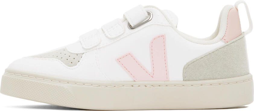 VEJA Kids White  Pink V-10 Sneakers - Picture 3