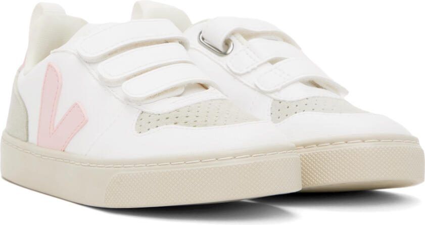 VEJA Kids White  Pink V-10 Sneakers - Picture 2