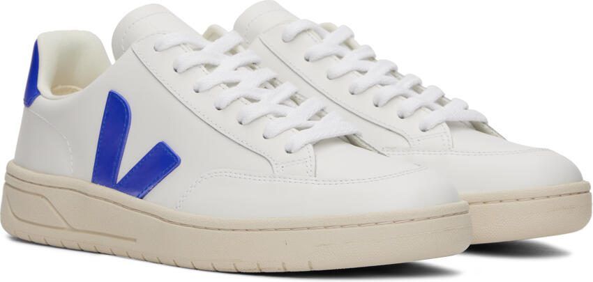 VEJA White  Blue V-12 Sneakers - Picture 2