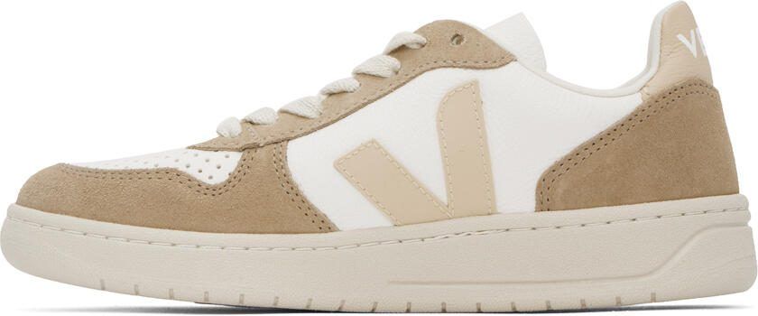 VEJA White  Tan V-10 Sneakers - Picture 3