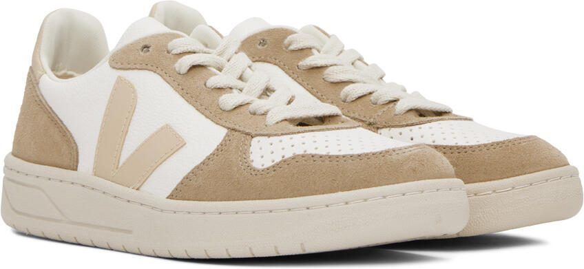 VEJA White  Tan V-10 Sneakers - Picture 2