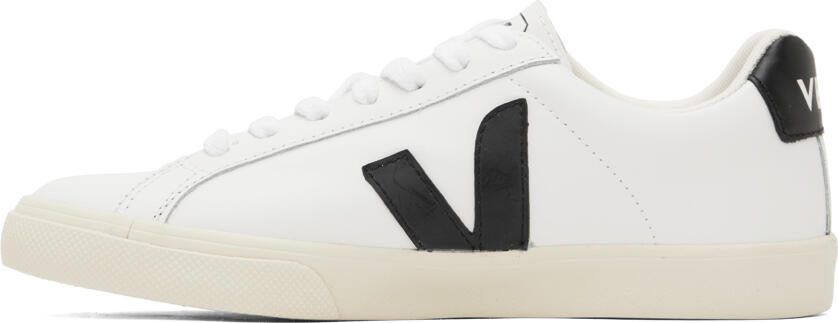 VEJA White  Black Leather Esplar Sneakers - Picture 3