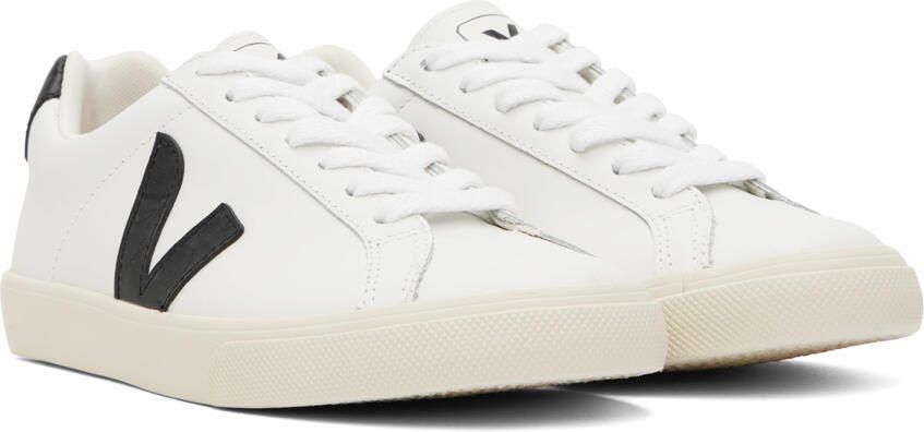 VEJA White  Black Leather Esplar Sneakers - Picture 2