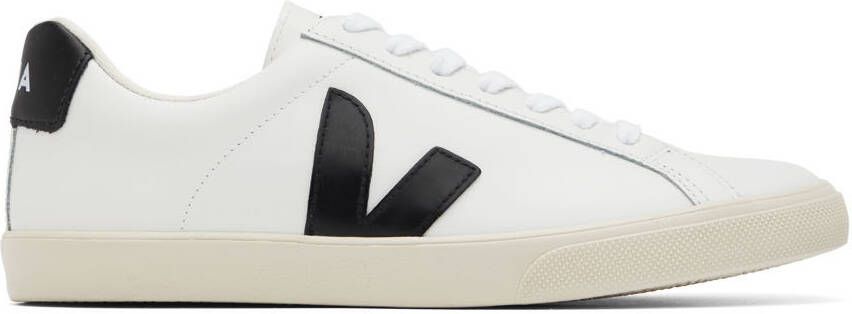 VEJA White  Black Leather Esplar Sneakers - Picture 5