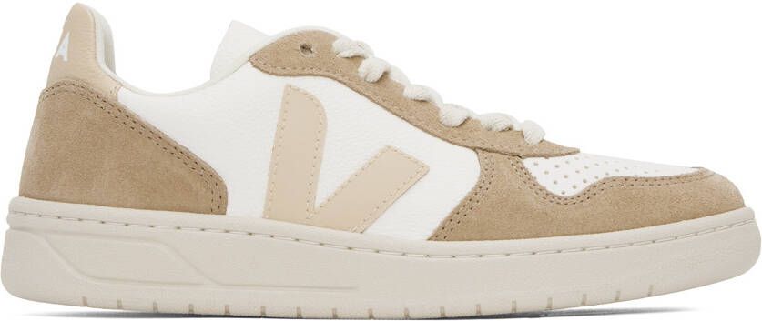 VEJA White  Tan V-10 Sneakers - Picture 5