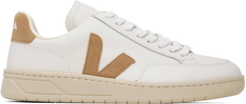 VEJA White  Tan V-12 Sneakers
