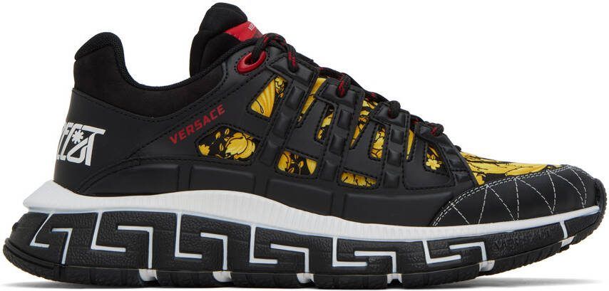 Versace Black  Gold Trigreca Sneakers - Picture 4