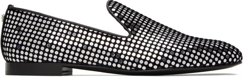Versace Black  Silver Studded Loafers