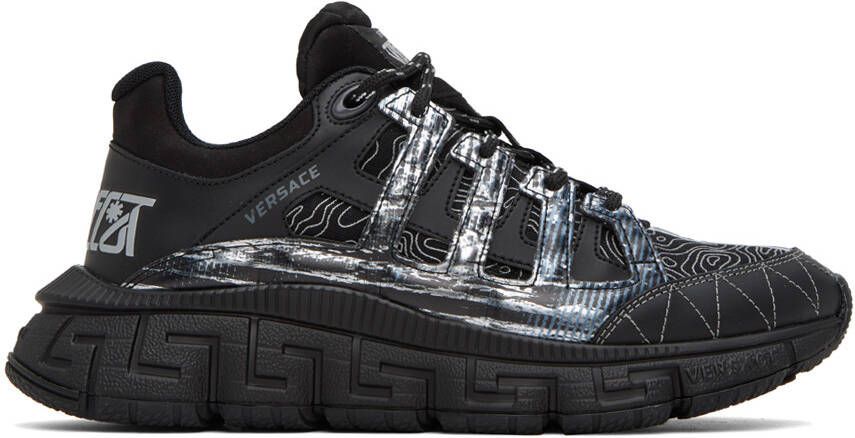 Versace Black  Silver Trigreca Sneakers - Picture 5