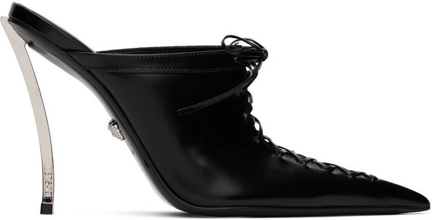 Versace Black Pin-Point Heels - Picture 6