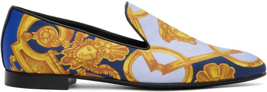 Versace Blue  Gold Barocco 660 Slippers - Picture 5