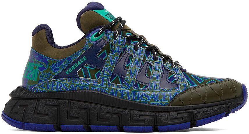 Versace Blue  Green Trigreca Sneakers - Picture 4