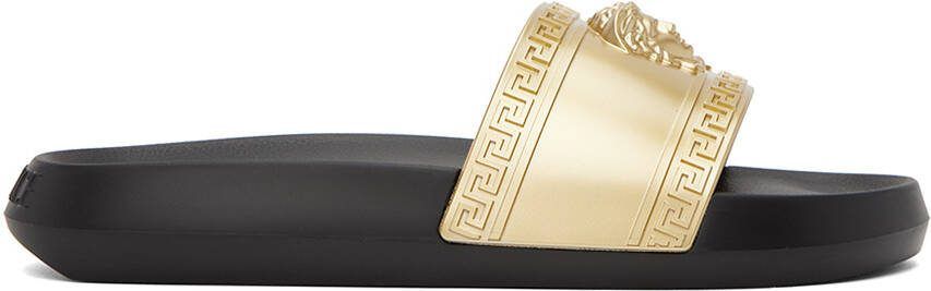 Versace Gold  Black Medusa Slides - Picture 5